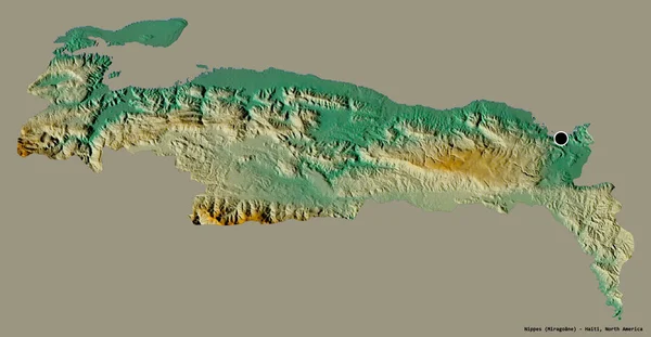 Форма Ніппеса Департамент Гаїті Своєю Столицею Ізольованою Суцільному Кольоровому Тлі — стокове фото