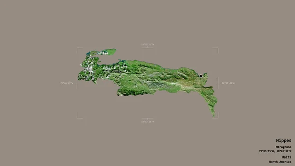 Haiti Megye Nippes Területe Szilárd Háttérrel Elszigetelve Egy Georeferált Határoló — Stock Fotó