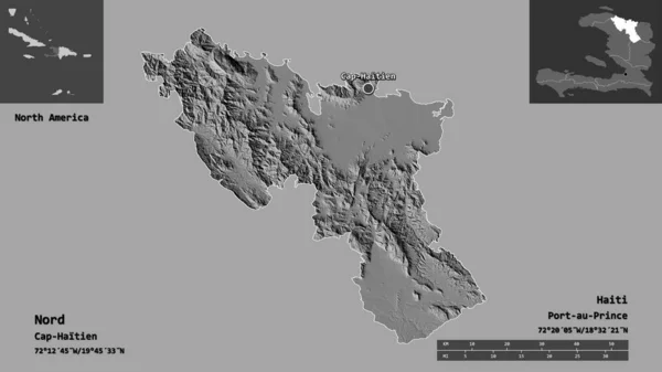 Forma Del Norte Departamento Haití Capital Escala Distancia Vistas Previas — Foto de Stock