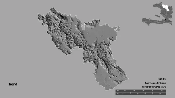 Forma Del Norte Departamento Haití Con Capital Aislada Sobre Fondo — Foto de Stock