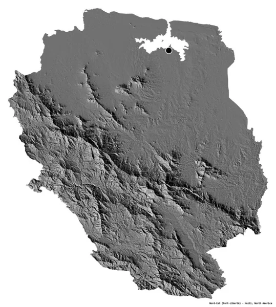 Kształt Nord Est Departament Haiti Jego Kapitału Izolowane Białym Tle — Zdjęcie stockowe