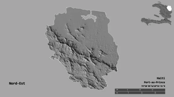 Bentuknya Nord Est Departemen Haiti Dengan Ibukotanya Terisolasi Dengan Latar — Stok Foto