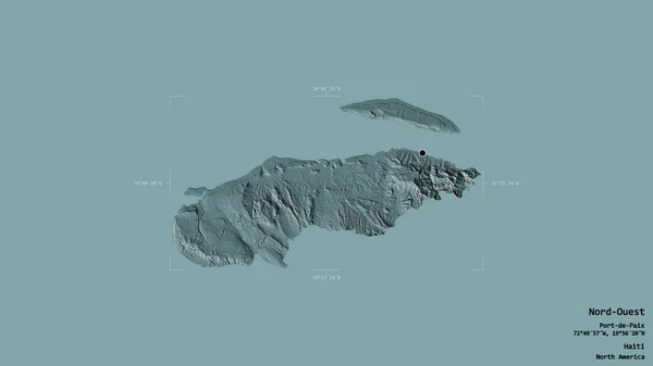 Oblast Nord Ouest Oddělení Haiti Izolované Pevném Pozadí Georeferencované Hraniční — Stock fotografie