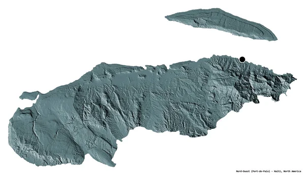 Forma Nord Ouest Departamento Haiti Com Sua Capital Isolada Fundo — Fotografia de Stock