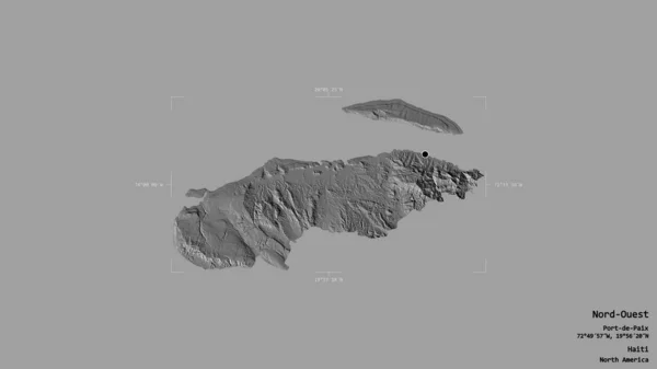 Gebiet Von Nord Ouest Département Haiti Isoliert Auf Einem Soliden — Stockfoto