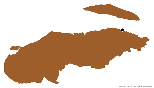 Форма Норд Уест Департамент Гаїті Столицею Ізольованою Білому Тлі Склад — стокове фото