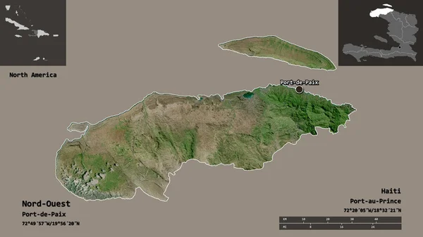Forma Del Nord Ouest Departamento Haití Capital Escala Distancia Vistas — Foto de Stock