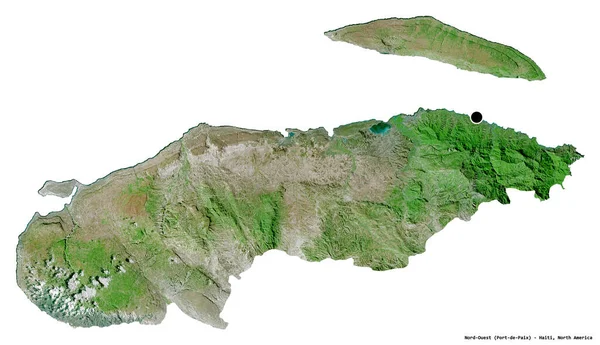 Forma Nord Ouest Departamento Haiti Com Sua Capital Isolada Fundo — Fotografia de Stock