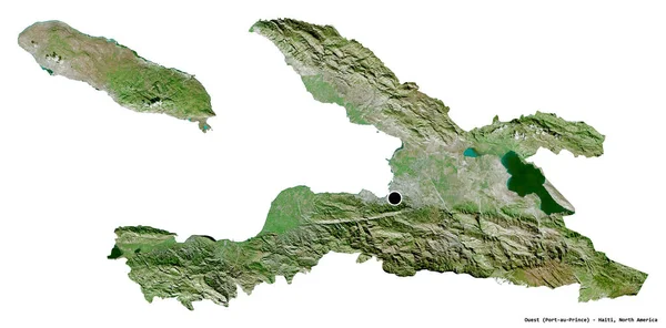 Forma Ouest Dipartimento Haiti Con Sua Capitale Isolata Sfondo Bianco — Foto Stock
