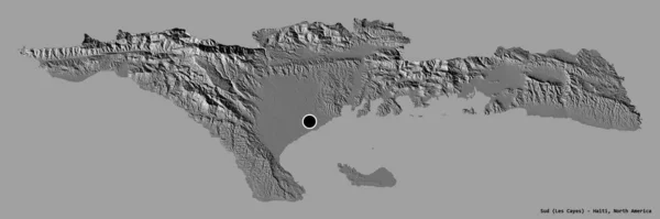 Tvar Sud Oddělení Haiti Hlavním Městem Izolovaným Pevném Barevném Pozadí — Stock fotografie