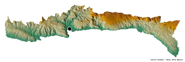 Forma Sud Est Departamento Haití Con Capital Aislada Sobre Fondo — Foto de Stock