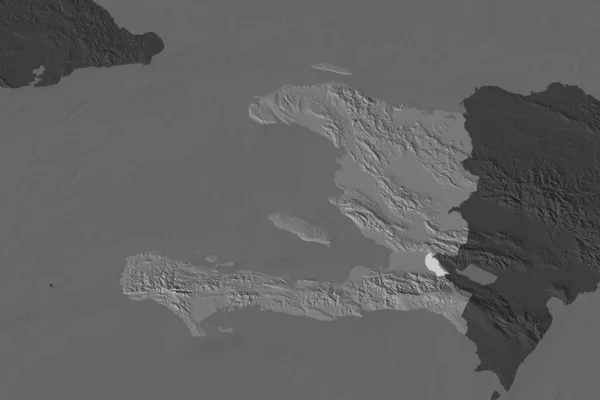 Forma Haiti Separata Dalla Desaturazione Delle Aree Limitrofe Mappa Dell — Foto Stock
