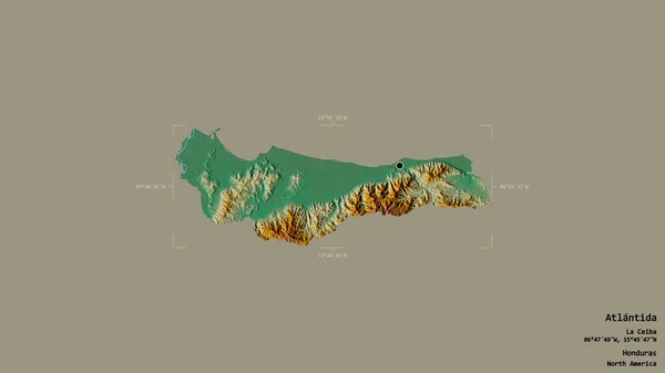 Région Atlantide Département Honduras Isolée Sur Fond Solide Dans Une — Photo