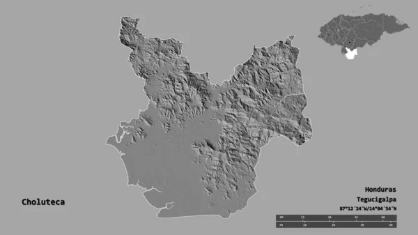 Form Choluteca Departementet Honduras Med Dess Huvudstad Isolerad Solid Bakgrund — Stockfoto