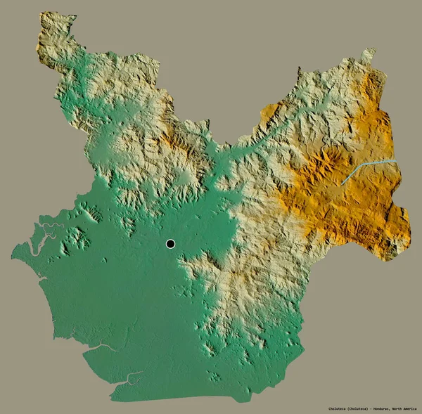 Forma Choluteca Departamento Honduras Com Sua Capital Isolada Fundo Cor — Fotografia de Stock