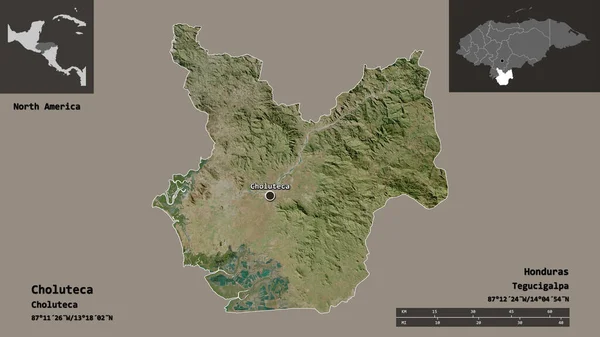 Forme Choluteca Département Honduras Capitale Échelle Distance Aperçus Étiquettes Imagerie — Photo