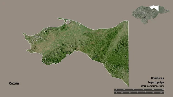 Shape Colon Department Honduras Its Capital Isolated Solid Background Distance — Stock Photo, Image