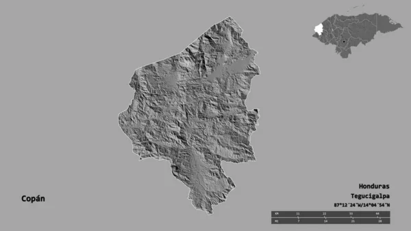 Gestalt Von Copan Département Von Honduras Mit Seiner Hauptstadt Isoliert — Stockfoto