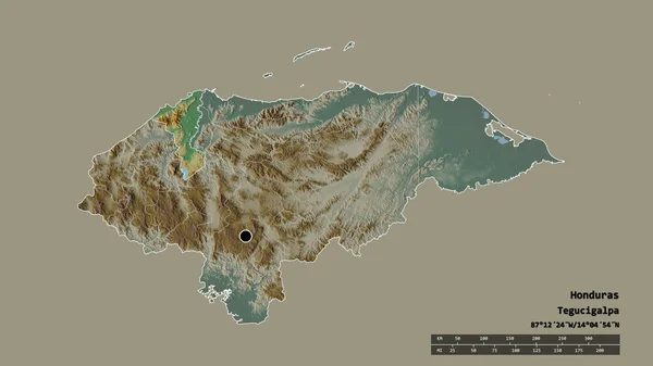 Forma Desnaturalizada Honduras Con Capital Principal División Regional Área Separada —  Fotos de Stock