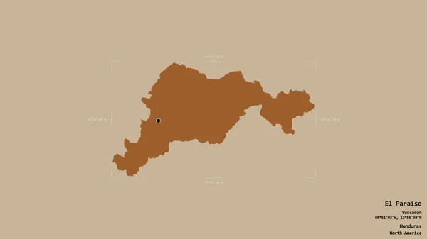 Район Эль Параисо Департамент Гондураса Изолирован Твёрдом Фоне Геометрической Коробке — стоковое фото