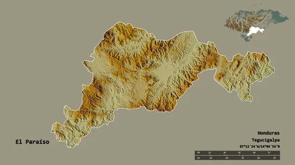 Paraiso Nun Şekli Honduras Departmanı Sermayesi Sağlam Arka Planda Izole — Stok fotoğraf