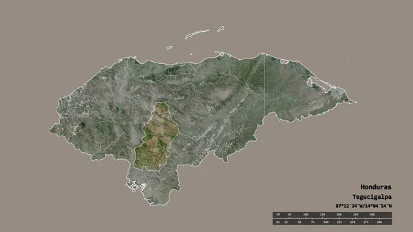 Forma Desnaturalizada Honduras Con Capital Principal División Regional Área Separada — Foto de Stock