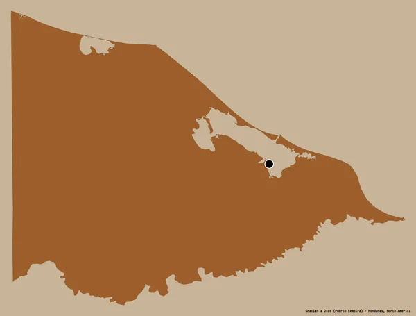 Форма Грасиас Диос Департамент Гондураса Столицей Изолированы Твердом Цветном Фоне — стоковое фото