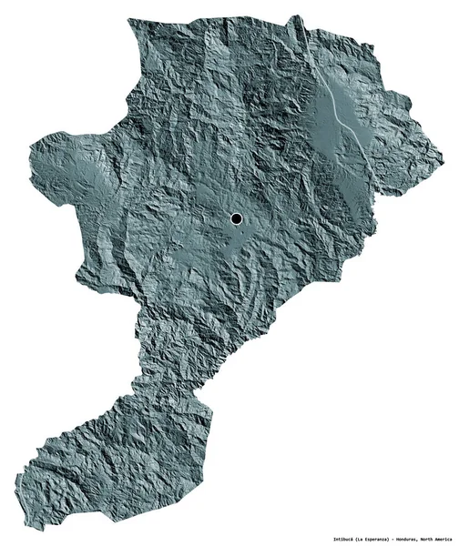 Форма Інтібука Департамент Гондурасу Столицею Ізольованою Білому Тлі Кольорові Карти — стокове фото