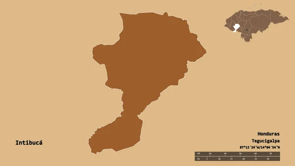 Форма Інтібука Департамент Гондурасу Його Столицею Ізольованою Твердому Тлі Масштаб — стокове фото