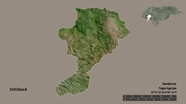 Intibuca Nın Şekli Honduras Departmanı Sermayesi Sağlam Arka Planda Izole — Stok fotoğraf