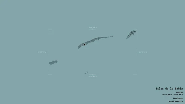 Obszar Islas Bahia Departament Hondurasu Odizolowany Solidnym Tle Georeferencyjnej Skrzyni — Zdjęcie stockowe