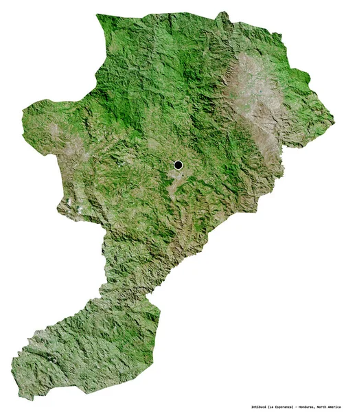 Form Von Intibuca Departement Von Honduras Mit Seiner Hauptstadt Isoliert — Stockfoto