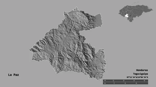 Forma Paz Departamento Honduras Con Capital Aislada Sobre Fondo Sólido —  Fotos de Stock