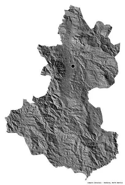 Forma Lempira Departamento Honduras Con Capital Aislada Sobre Fondo Blanco — Foto de Stock