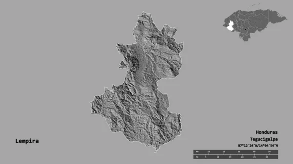 Gestalt Von Lempira Departement Von Honduras Mit Seiner Hauptstadt Isoliert — Stockfoto