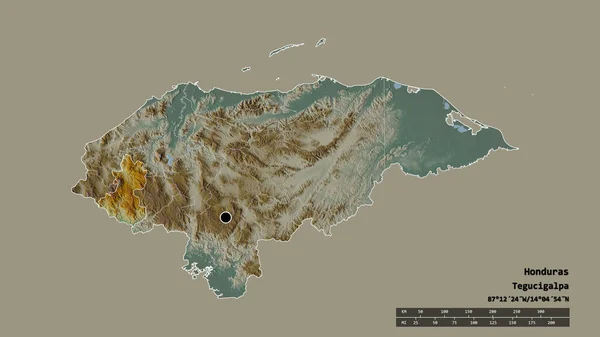 Forma Desnaturalizada Honduras Con Capital Principal División Regional Zona Separada — Foto de Stock
