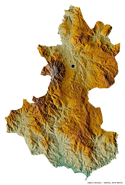 ホンジュラスの首都レンピラの形は 白い背景に隔離されています 地形図 3Dレンダリング — ストック写真