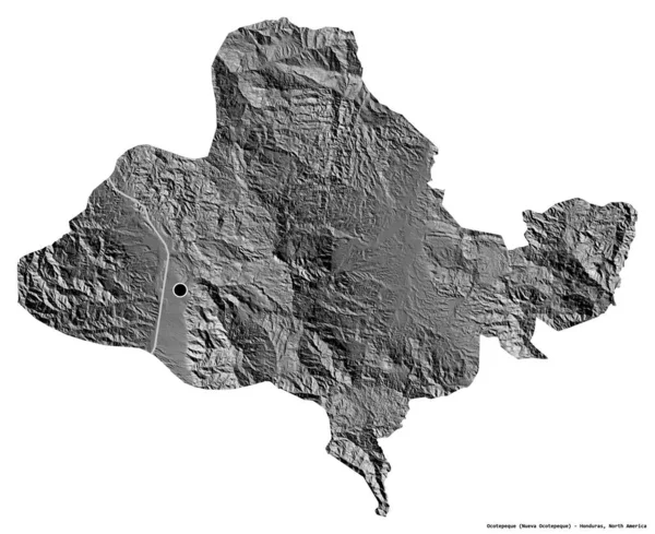 Forme Ocotepeque Département Honduras Avec Capitale Isolée Sur Fond Blanc — Photo