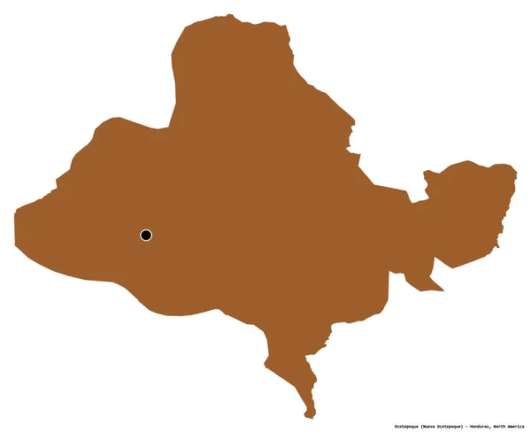 ホンジュラス県のオクテペックの形で その首都は白い背景に孤立しています パターン化されたテクスチャの構成 3Dレンダリング — ストック写真