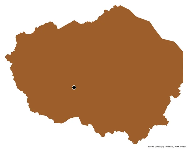 Forma Olancho Departamento Honduras Con Capital Aislada Sobre Fondo Blanco —  Fotos de Stock