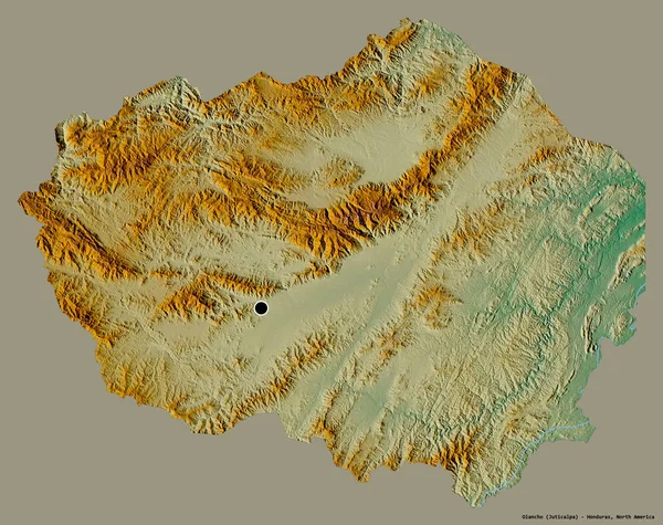 Alakja Olancho Osztály Honduras Tőke Elszigetelt Szilárd Színű Háttér Topográfiai — Stock Fotó