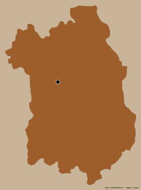 Macaristan 'ın Fejer ilçesi, başkenti koyu renk arka planda izole edilmiştir. Desenli dokuların bileşimi. 3B görüntüleme