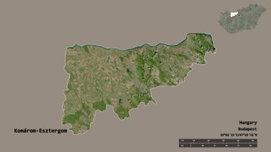 Macaristan 'ın Komarom-Esztergom ilçesi, başkenti sağlam bir zemine sahip. Uzaklık ölçeği, bölge önizlemesi ve etiketleri. Uydu görüntüleri. 3B görüntüleme