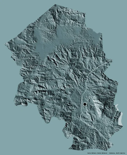 Forma Santa Barbara Departamentul Honduras Capitala Izolată Fundal Culoare Solidă — Fotografie, imagine de stoc