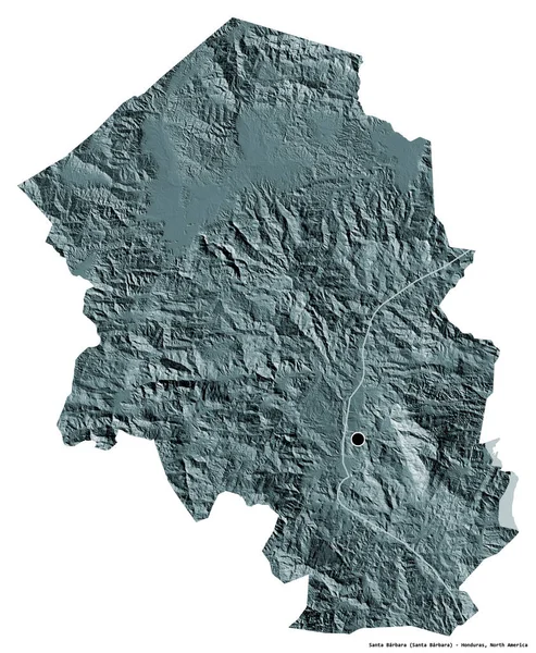 Forma Santa Bárbara Departamento Honduras Con Capital Aislada Sobre Fondo — Foto de Stock