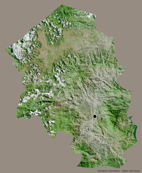 Forma Santa Bárbara Departamento Honduras Con Capital Aislada Sobre Fondo —  Fotos de Stock