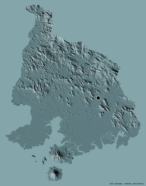 Tvar Valle Oddělení Hondurasu Hlavním Městem Izolovaným Pevném Barevném Pozadí — Stock fotografie