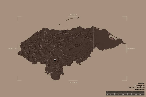 Gebiet Von Honduras Isoliert Auf Einem Soliden Hintergrund Einem Georeferenzierten — Stockfoto