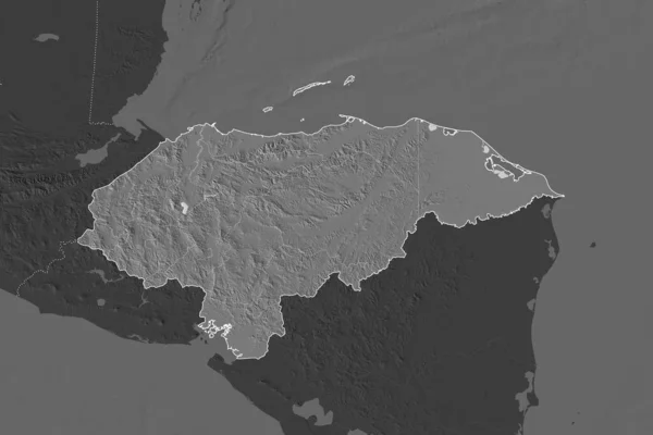 Σχήμα Της Ονδούρας Που Διαχωρίζεται Από Την Αφυδάτωση Των Γειτονικών — Φωτογραφία Αρχείου