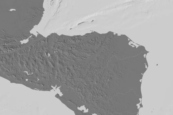 Расширенная Территория Гондураса Карта Рельефа Билевеля Рендеринг — стоковое фото